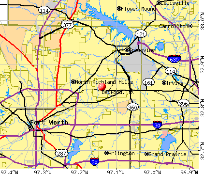 Bedford, TX map