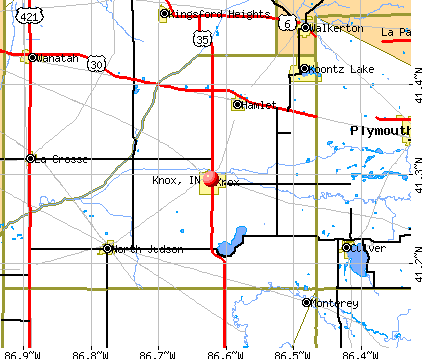 Knox, IN map