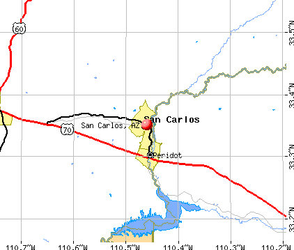 San Carlos, AZ map