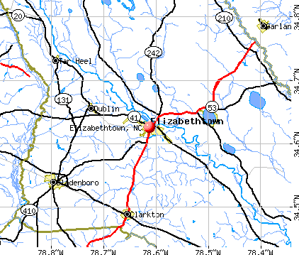 Elizabethtown, NC map