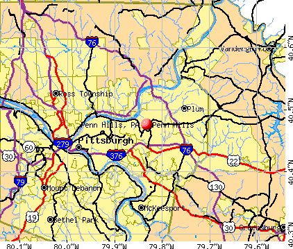Penn Hills, PA map