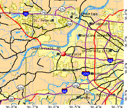 Chesterfield, MO map