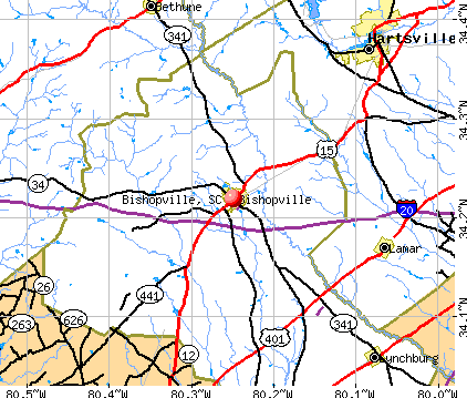 Bishopville, SC map