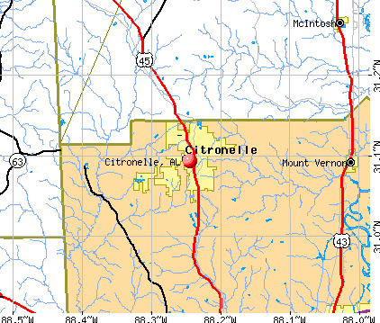 Citronelle, AL map
