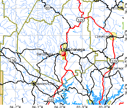 Dahlonega, GA map