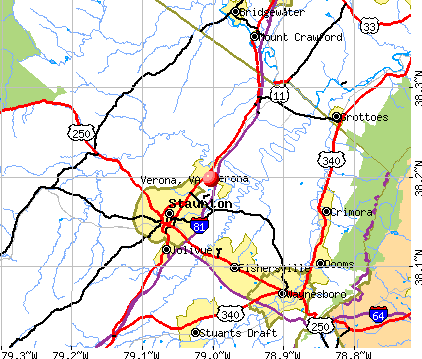 Verona, VA map