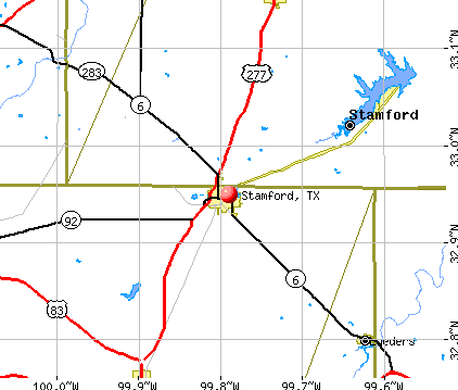 Stamford, TX map