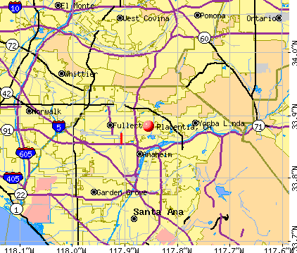 Placentia, CA map