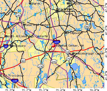 Raynham Center, MA map
