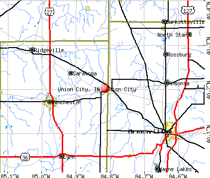 Union City, IN map