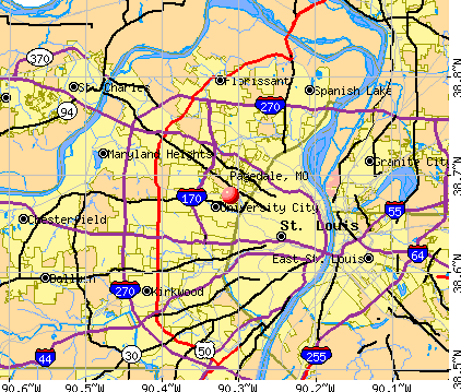 Pagedale, MO map