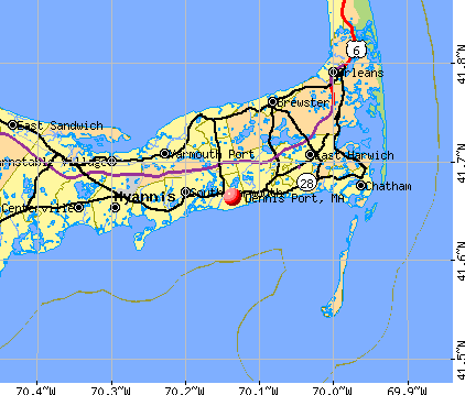 Dennis Port, MA map