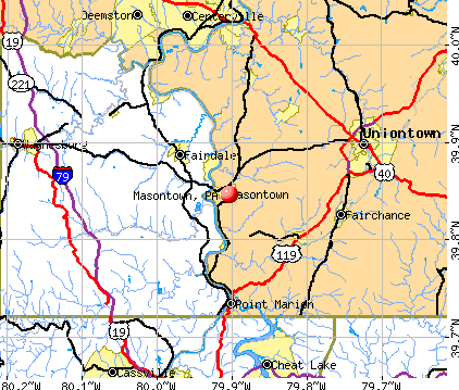 Masontown, PA map