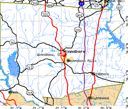 Winnsboro, SC map