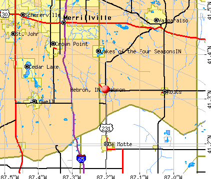 Hebron, IN map