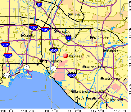 Cypress, CA map