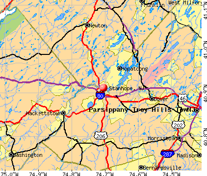 Stanhope, NJ map