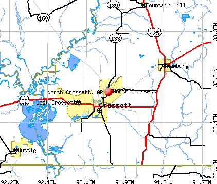 North Crossett, AR map