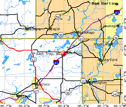East Troy, WI map