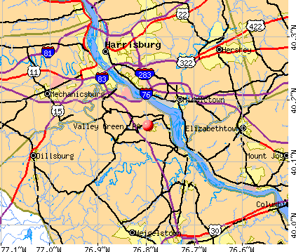 Valley Green, PA map