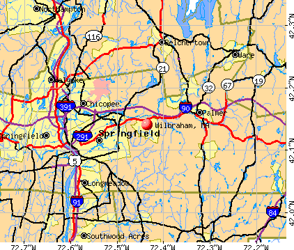 Wilbraham, MA map