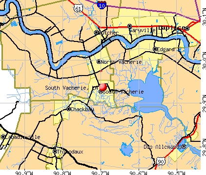 South Vacherie, LA map