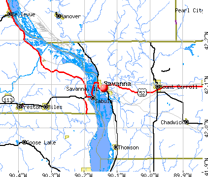 Savanna, IL map