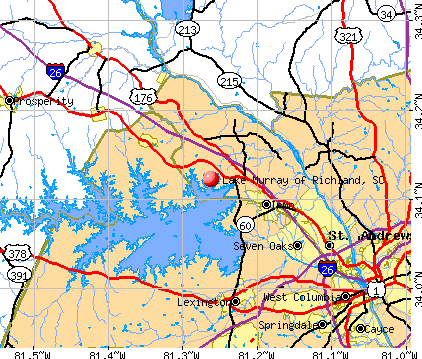 Lake Murray of Richland, SC map