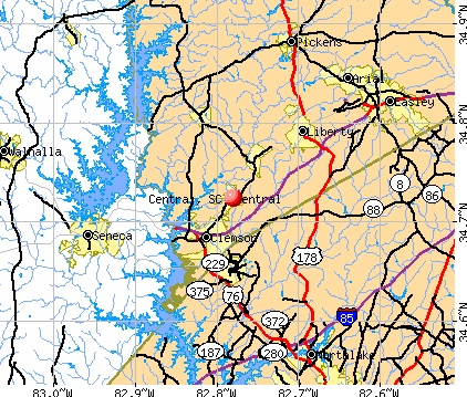 Central, SC map