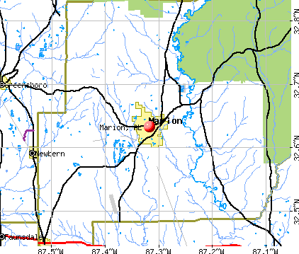 Marion, AL map