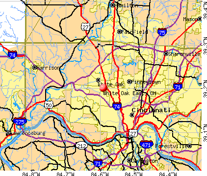 White Oak East, OH map