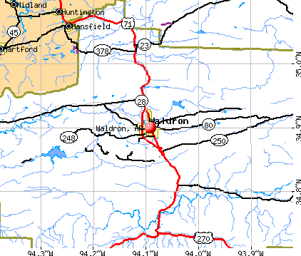 Waldron, AR map
