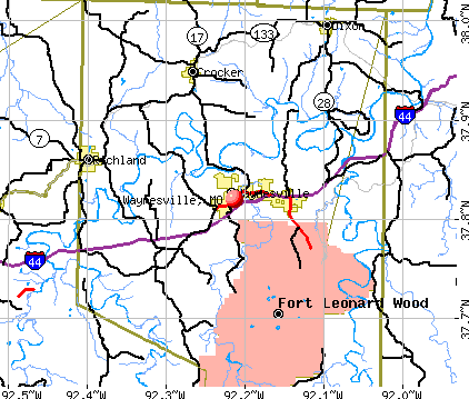 Waynesville, MO map