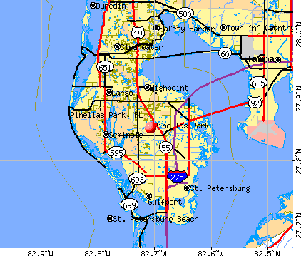 Pinellas Park, FL map