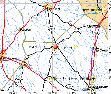 Red Springs, NC map