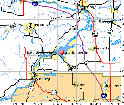 Lake Wisconsin, WI map