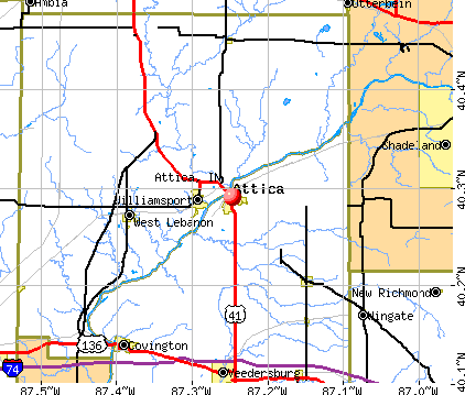 Attica, IN map