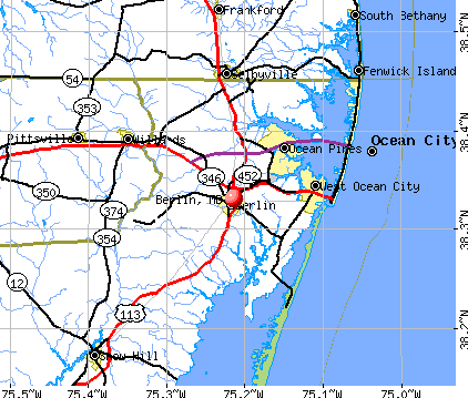 Berlin, MD map