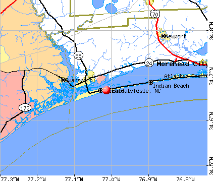 Emerald Isle, NC map