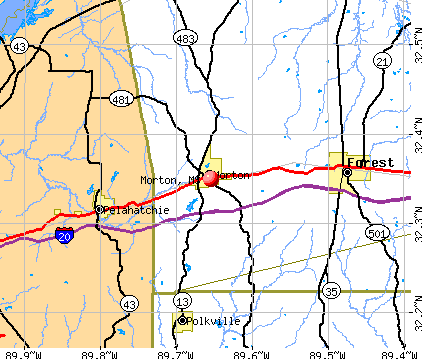 Morton, MS map