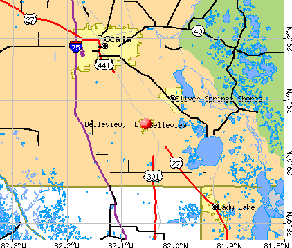 Belleview, FL map