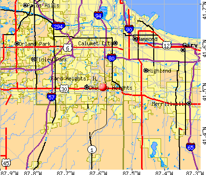 Ford Heights, IL map