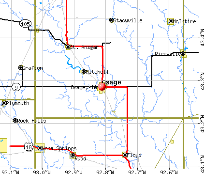Osage, IA map