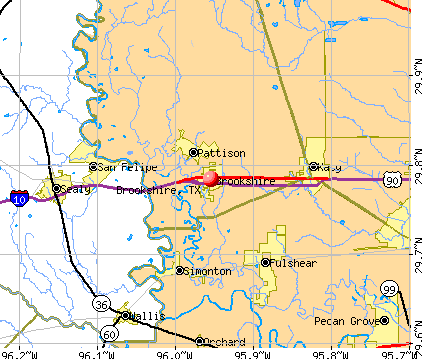 Brookshire, TX map