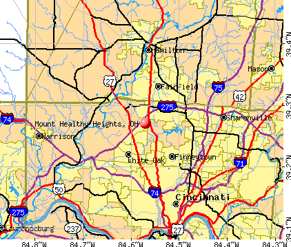 Mount Healthy Heights, OH map