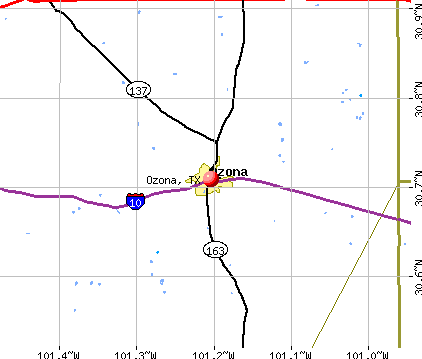 Ozona, TX map