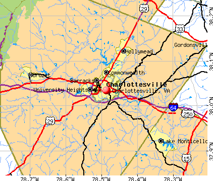 Charlottesville, VA map