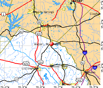 Angier, NC map