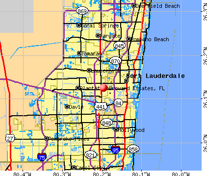 Broward Estates, FL map