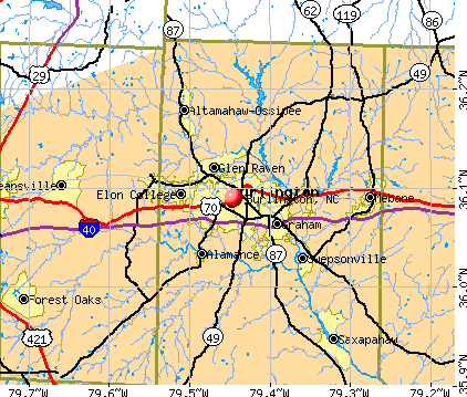 Burlington, NC map